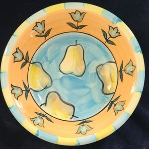 Colorful Fruit and Floral Ceramic Plate